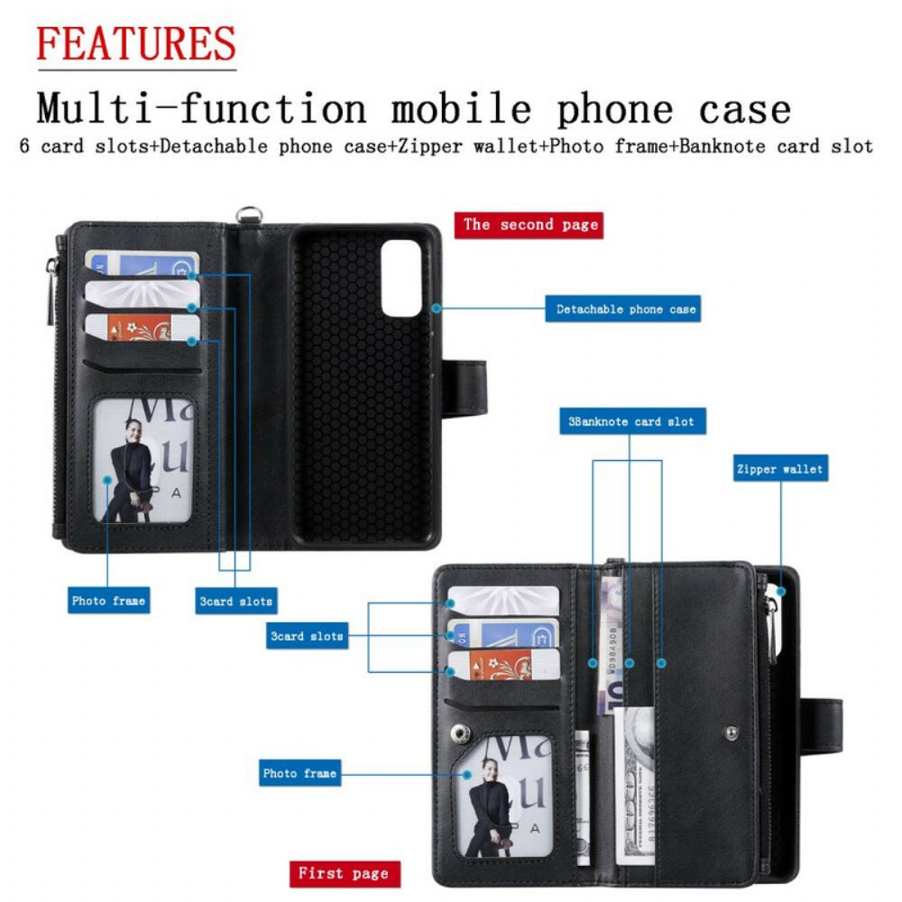 Hoesje Flip Case voor Samsung Galaxy S20 Portemonnee Leren Afneembare Portemonnee