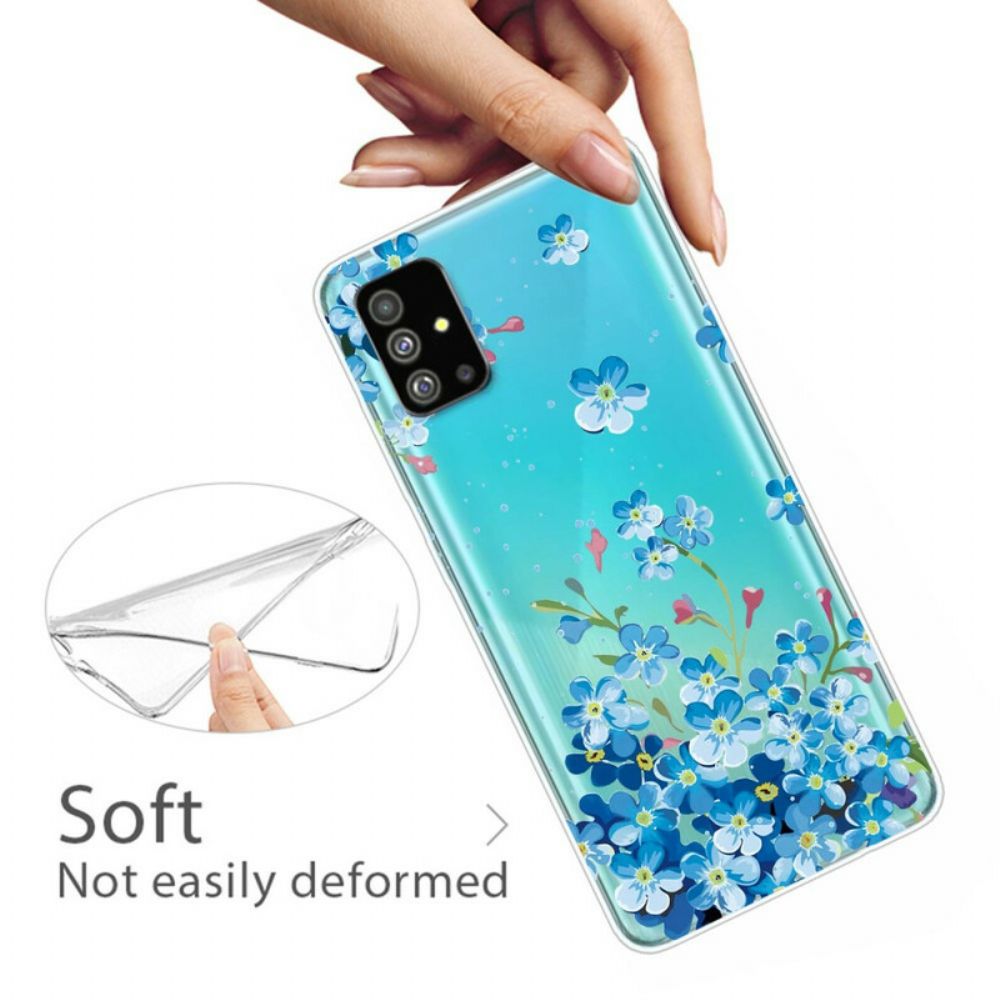 Hoesje voor Samsung Galaxy S20 Blauwe Bloemen