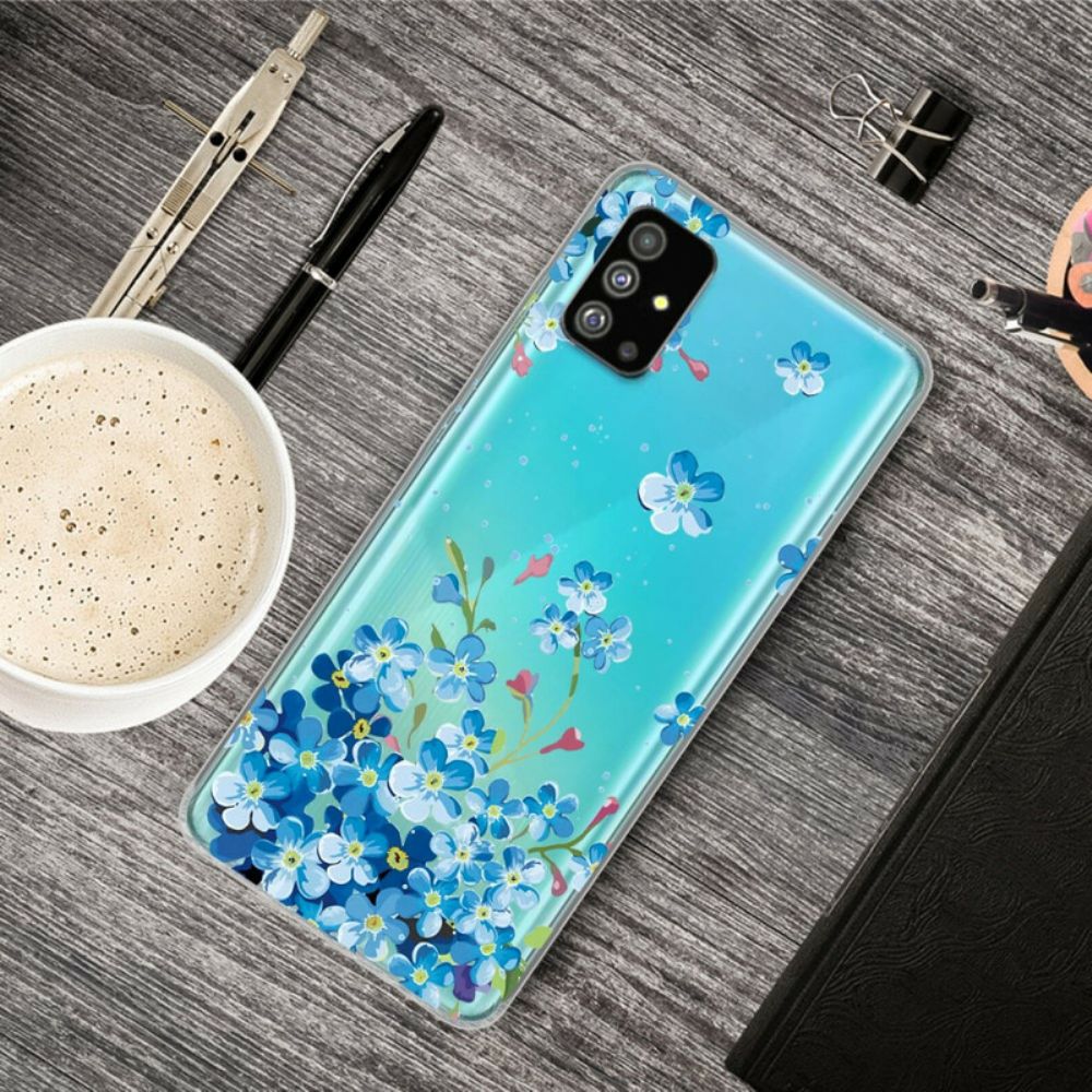 Hoesje voor Samsung Galaxy S20 Blauwe Bloemen