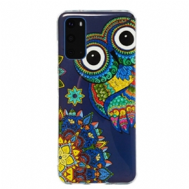 Hoesje voor Samsung Galaxy S20 Fluorescerende Mandala Uil