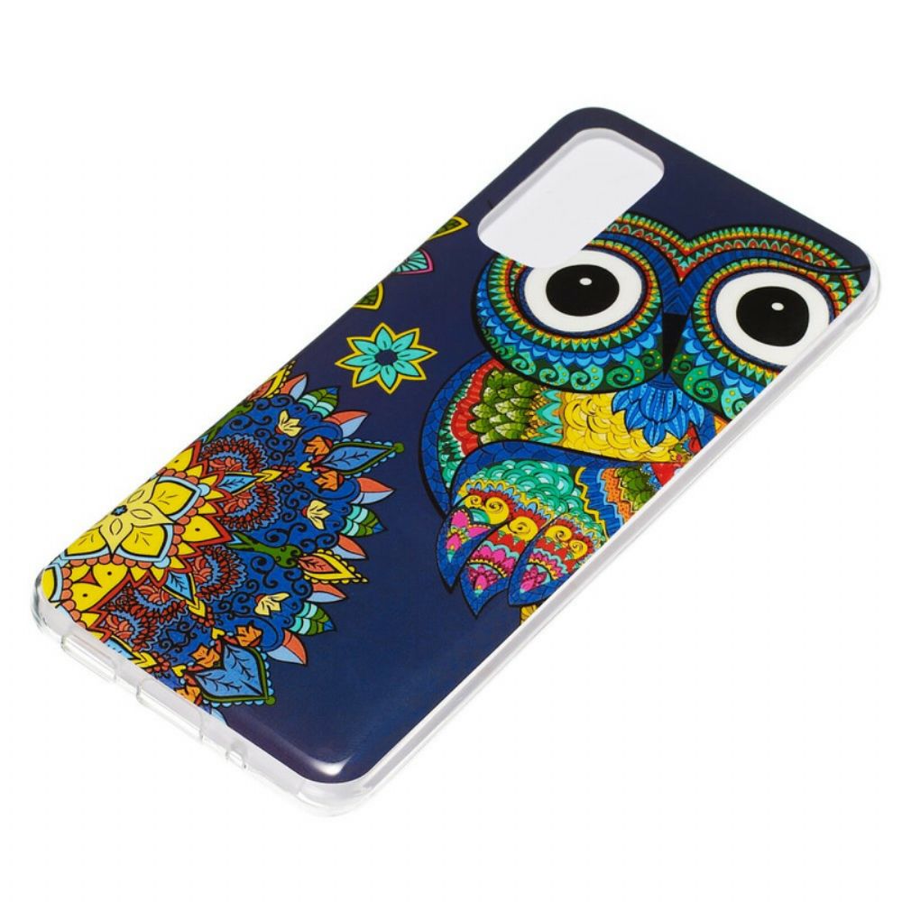 Hoesje voor Samsung Galaxy S20 Fluorescerende Mandala Uil