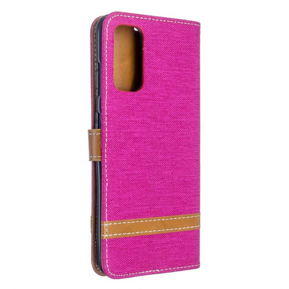 Leren Hoesje voor Samsung Galaxy S20 Met Ketting Band Met Stof En Leereffect