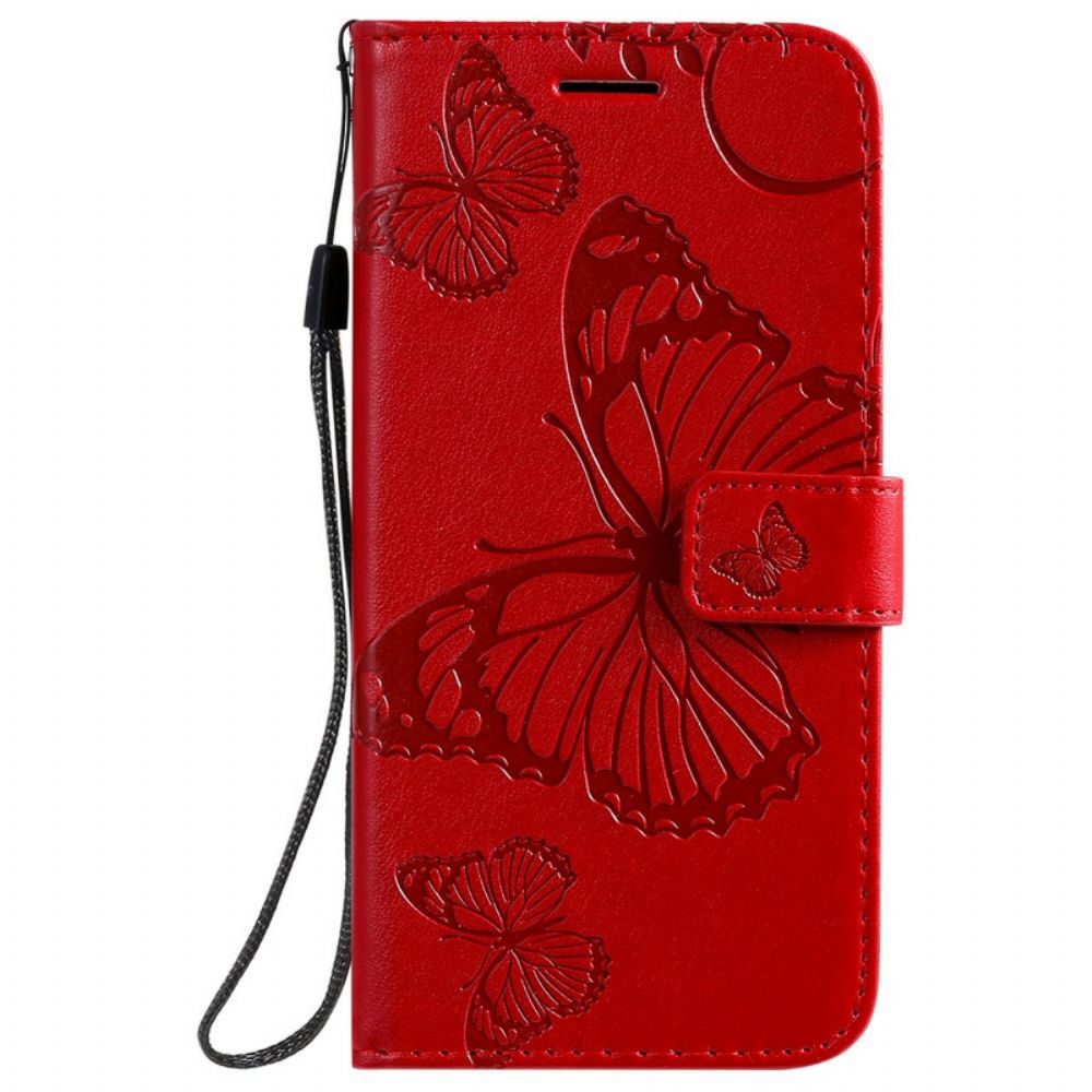 Leren Hoesje voor Samsung Galaxy S20 Met Ketting Reuzenvlinders Met Bandjes