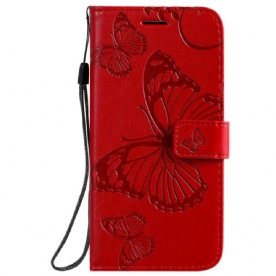 Leren Hoesje voor Samsung Galaxy S20 Met Ketting Reuzenvlinders Met Bandjes