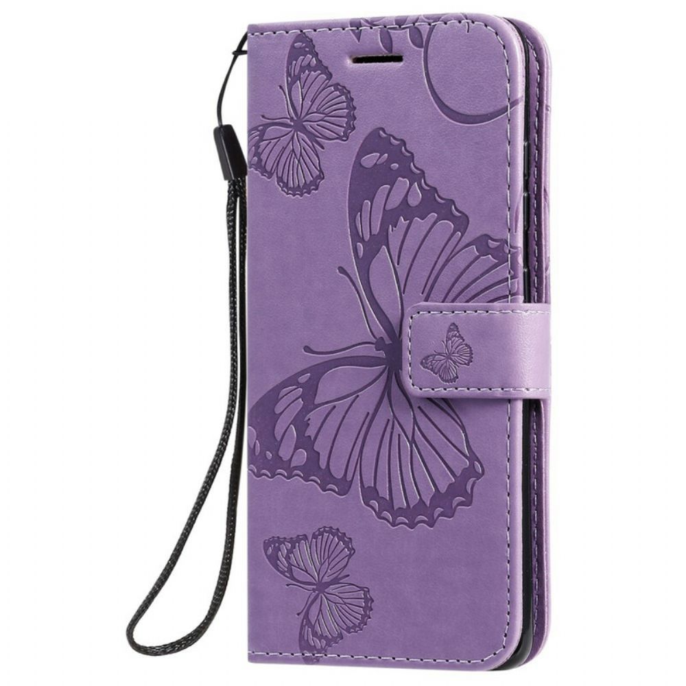 Leren Hoesje voor Samsung Galaxy S20 Met Ketting Reuzenvlinders Met Bandjes