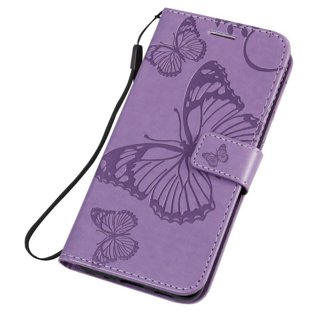 Leren Hoesje voor Samsung Galaxy S20 Met Ketting Reuzenvlinders Met Bandjes