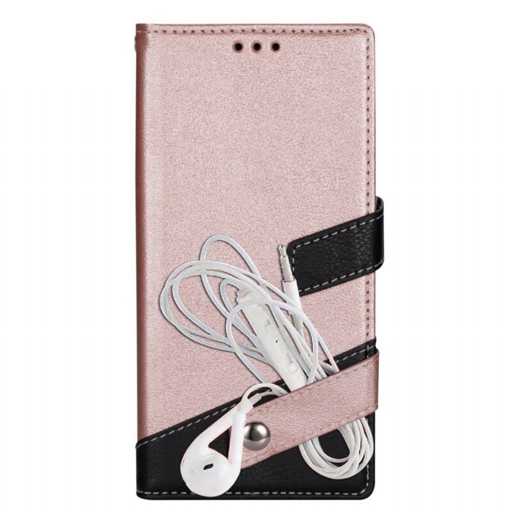 Leren Hoesje voor Samsung Galaxy S20 Tweekleurige Koptelefoonhouder