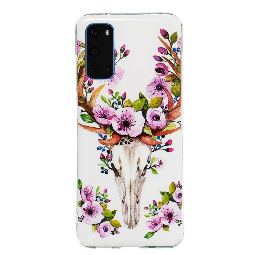 Telefoonhoesje voor Samsung Galaxy S20 Fluorescerende Bloem Eland