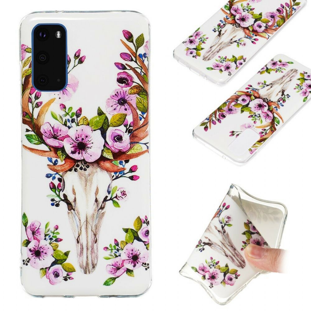 Telefoonhoesje voor Samsung Galaxy S20 Fluorescerende Bloem Eland