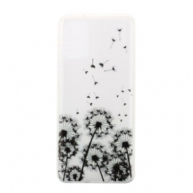 Telefoonhoesje voor Samsung Galaxy S20 Transparante Zwarte Paardebloemen