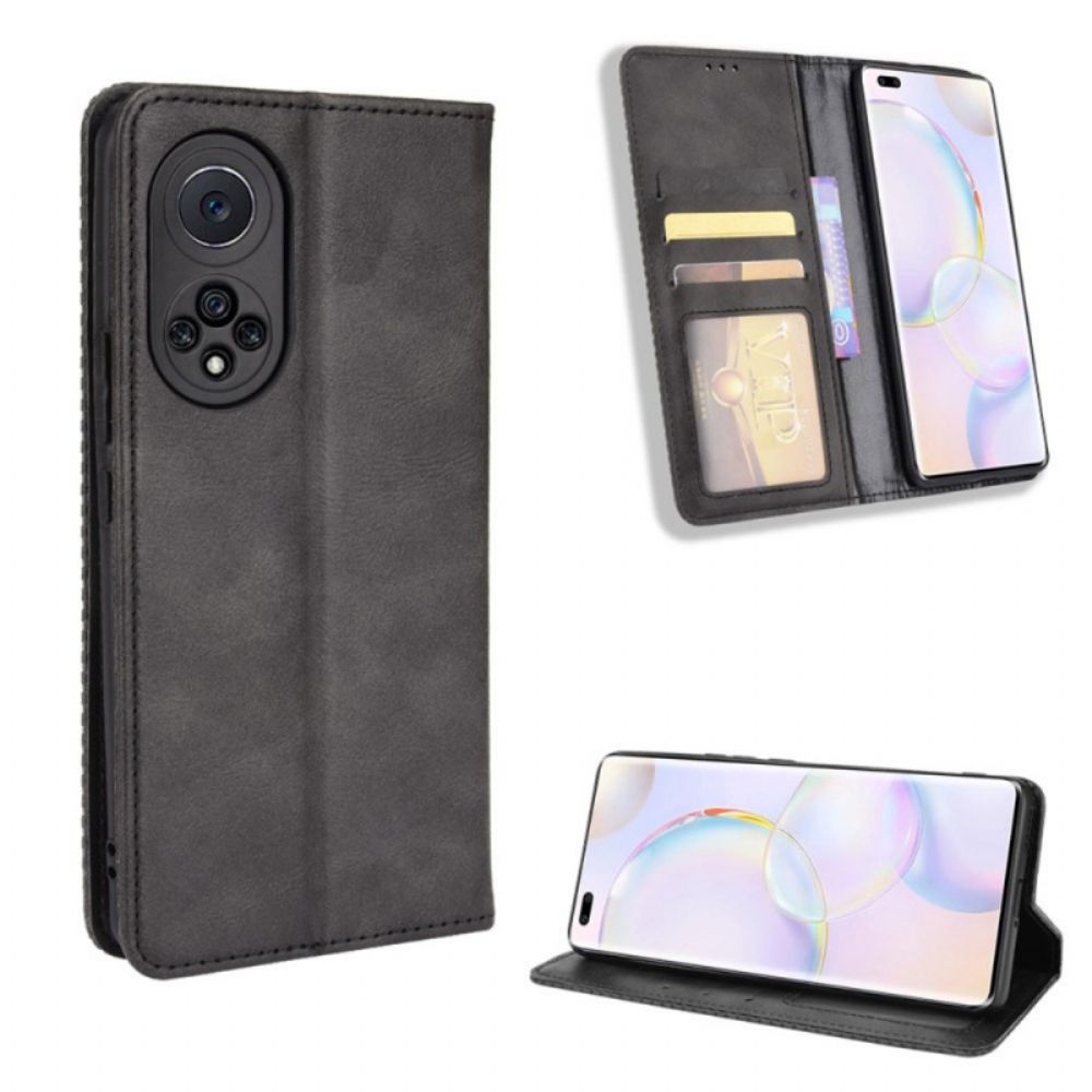 Bescherming Hoesje voor Huawei Nova 9 Pro / Honor 50 Pro Folio-hoesje Vintage Gestileerd Leereffect