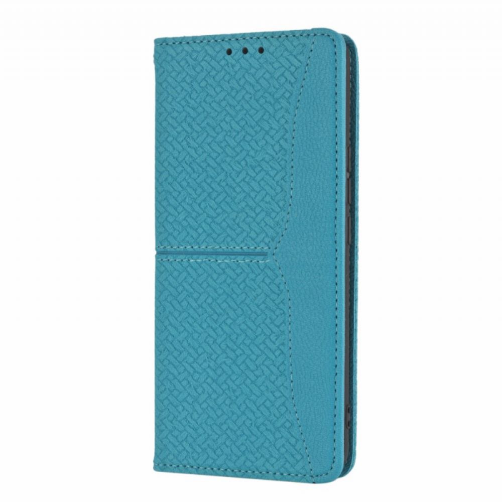 Folio-hoesje voor Huawei Nova 9 Pro / Honor 50 Pro Met Ketting Geweven Lederen Bandstijl