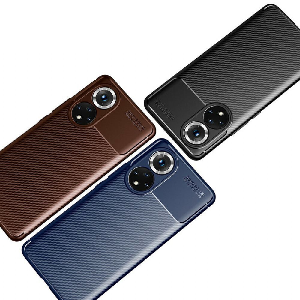 Hoesje voor Huawei Nova 9 Pro / Honor 50 Pro Flexibele Koolstofvezeltextuur