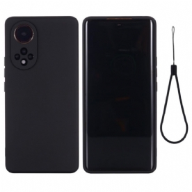 Telefoonhoesje voor Huawei Nova 9 Pro / Honor 50 Pro Vloeibare Siliconen Met Lanyard