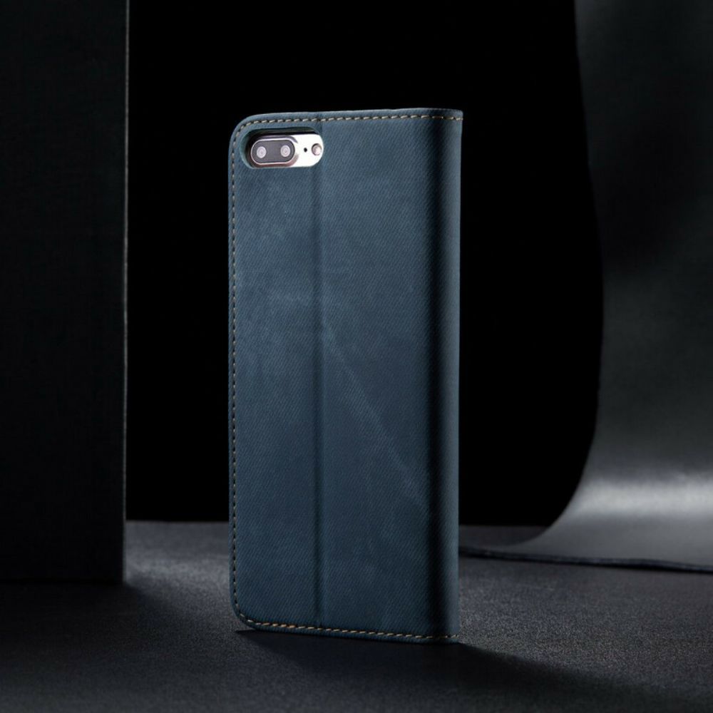 Bescherming Hoesje voor iPhone 8 Plus / 7 Plus Folio-hoesje Imitatieleer Jeanstextuur