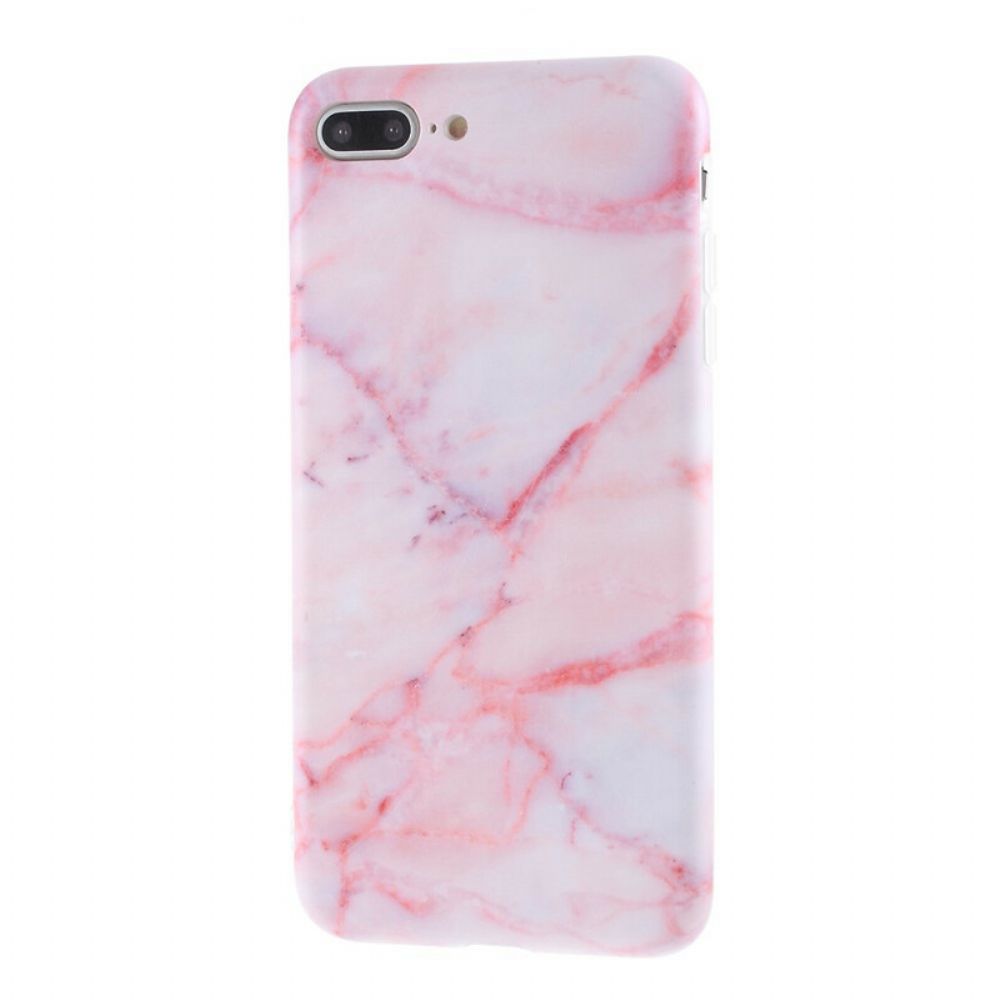 Hoesje voor iPhone 8 Plus / 7 Plus Silicone Met Marmereffect