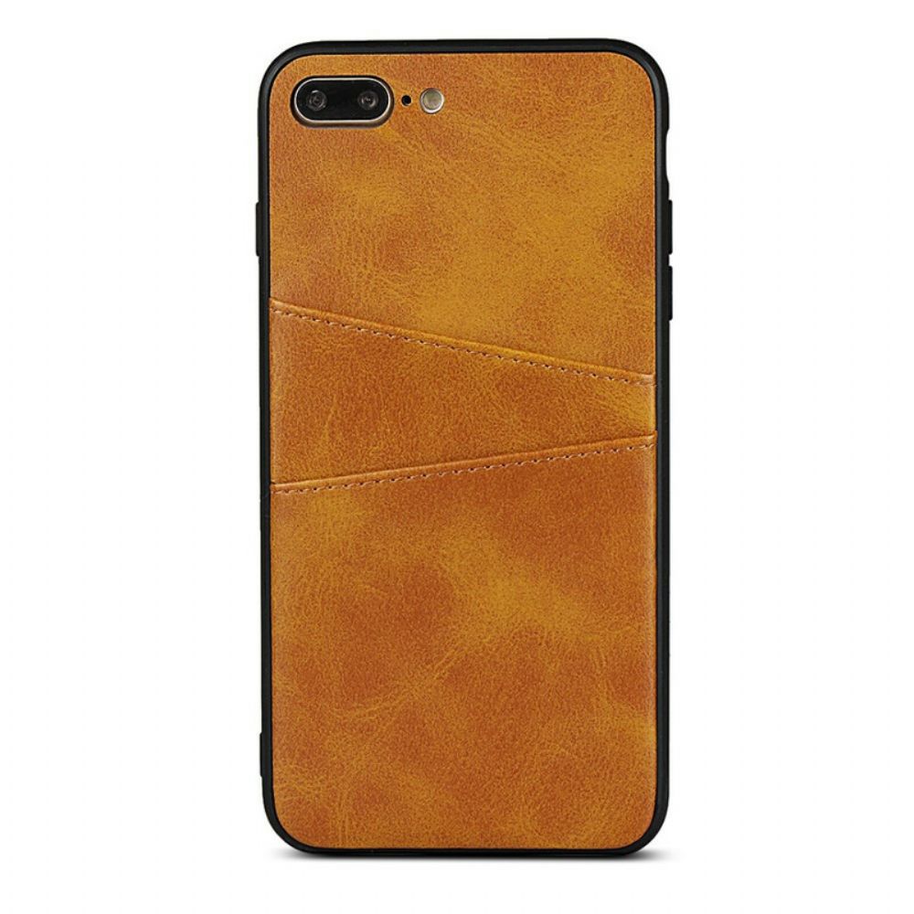 Telefoonhoesje voor iPhone 8 Plus / 7 Plus Monochroom Dubbele Kaarthouder