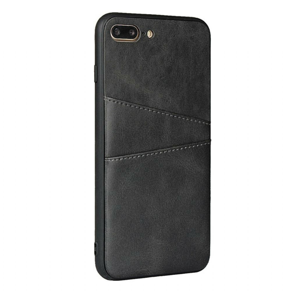 Telefoonhoesje voor iPhone 8 Plus / 7 Plus Monochroom Dubbele Kaarthouder