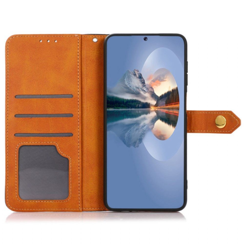 Leren Hoesje Voor Xiaomi 14 Ultra Gouden Sluiting Khazneh