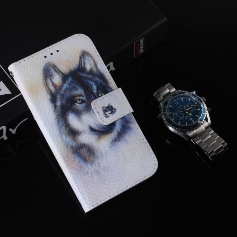 Flip Case Leren Google Pixel 8 Aquarelhond