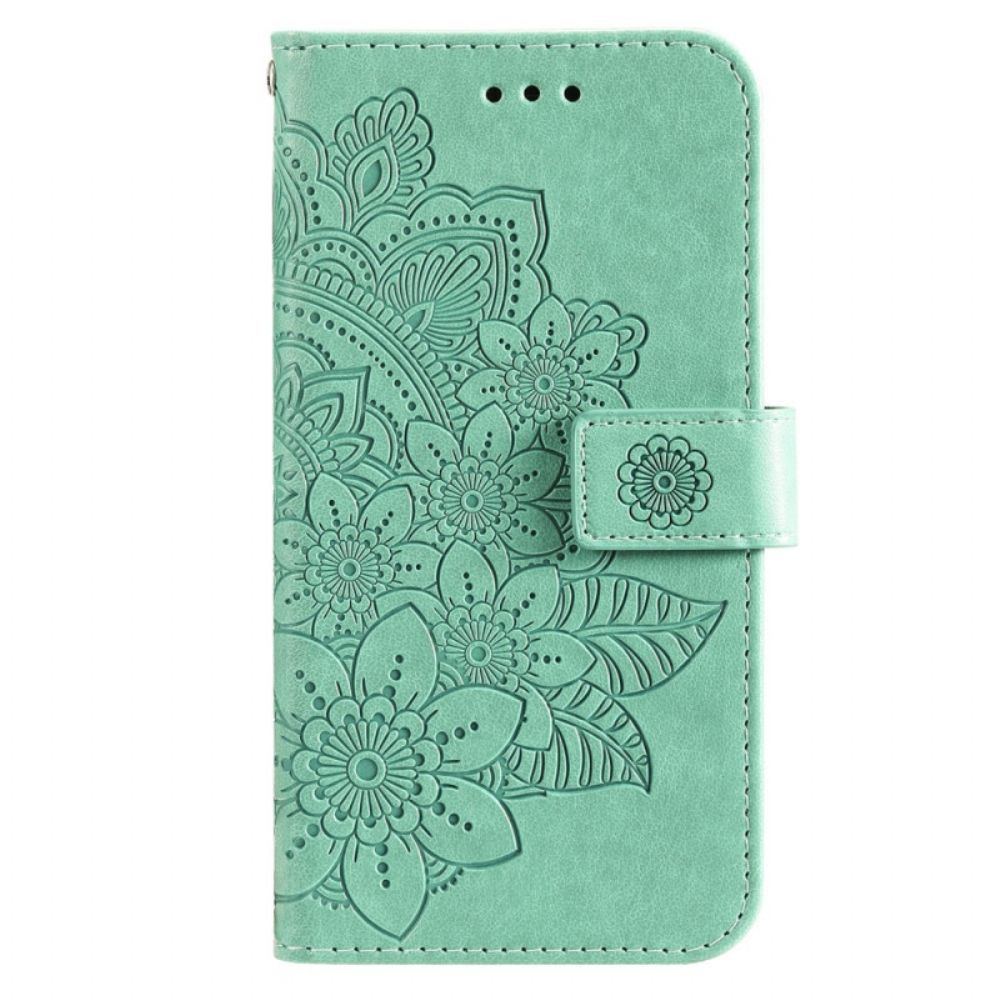 Flip Case Leren Google Pixel 8 Discrete Mandala Met Riempje