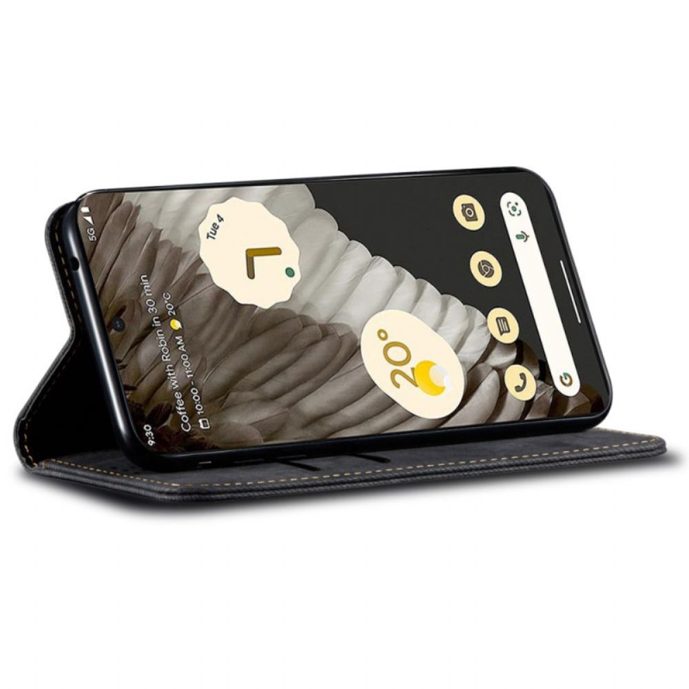 Folio-hoesje Google Pixel 8 Telefoonhoesje Jeansstof