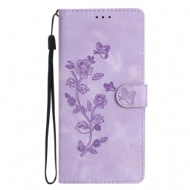 Folio-hoesje Google Pixel 8 Telefoonhoesje Mooie Bloemen Met Riempje