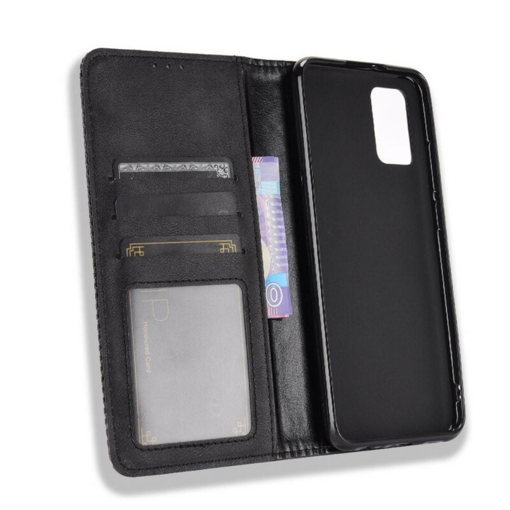 Bescherming Hoesje voor Samsung Galaxy A02s Folio-hoesje Vintage Gestileerd Leereffect