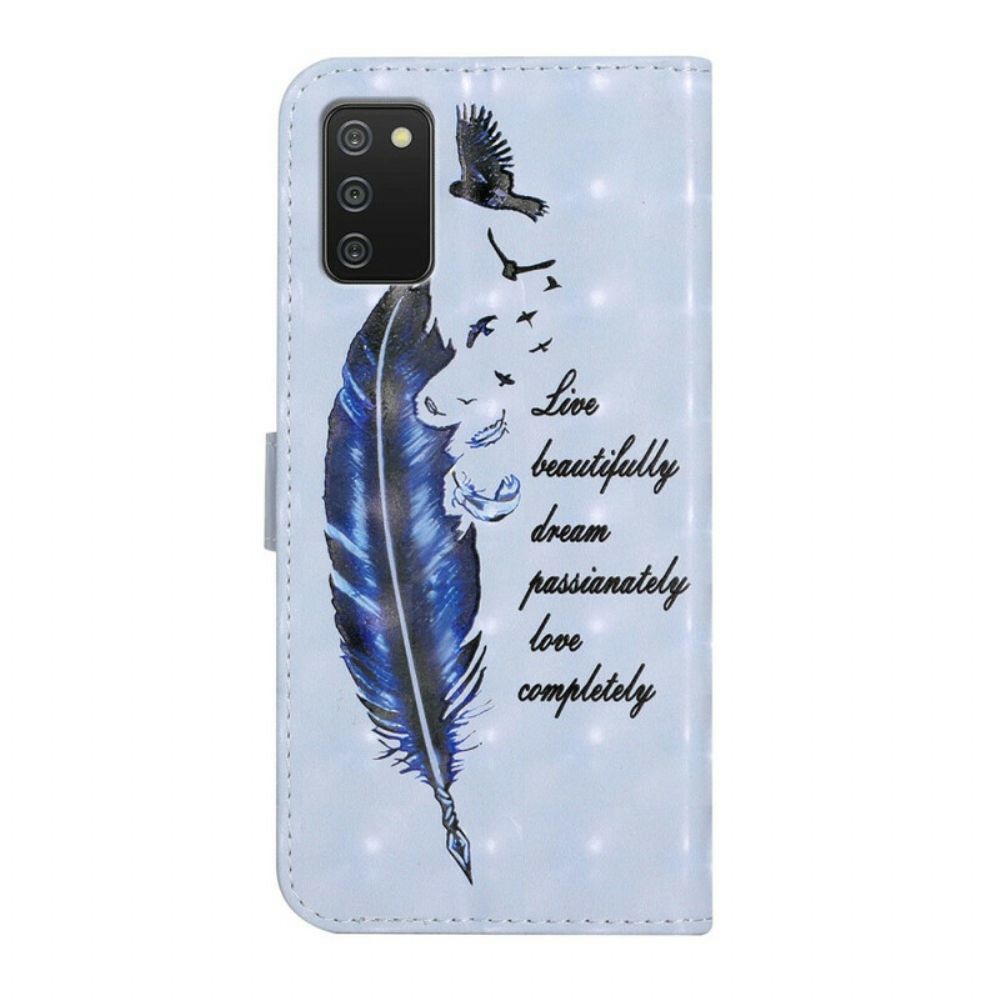 Flip Case voor Samsung Galaxy A02s Pluim Voordat Je Vliegt