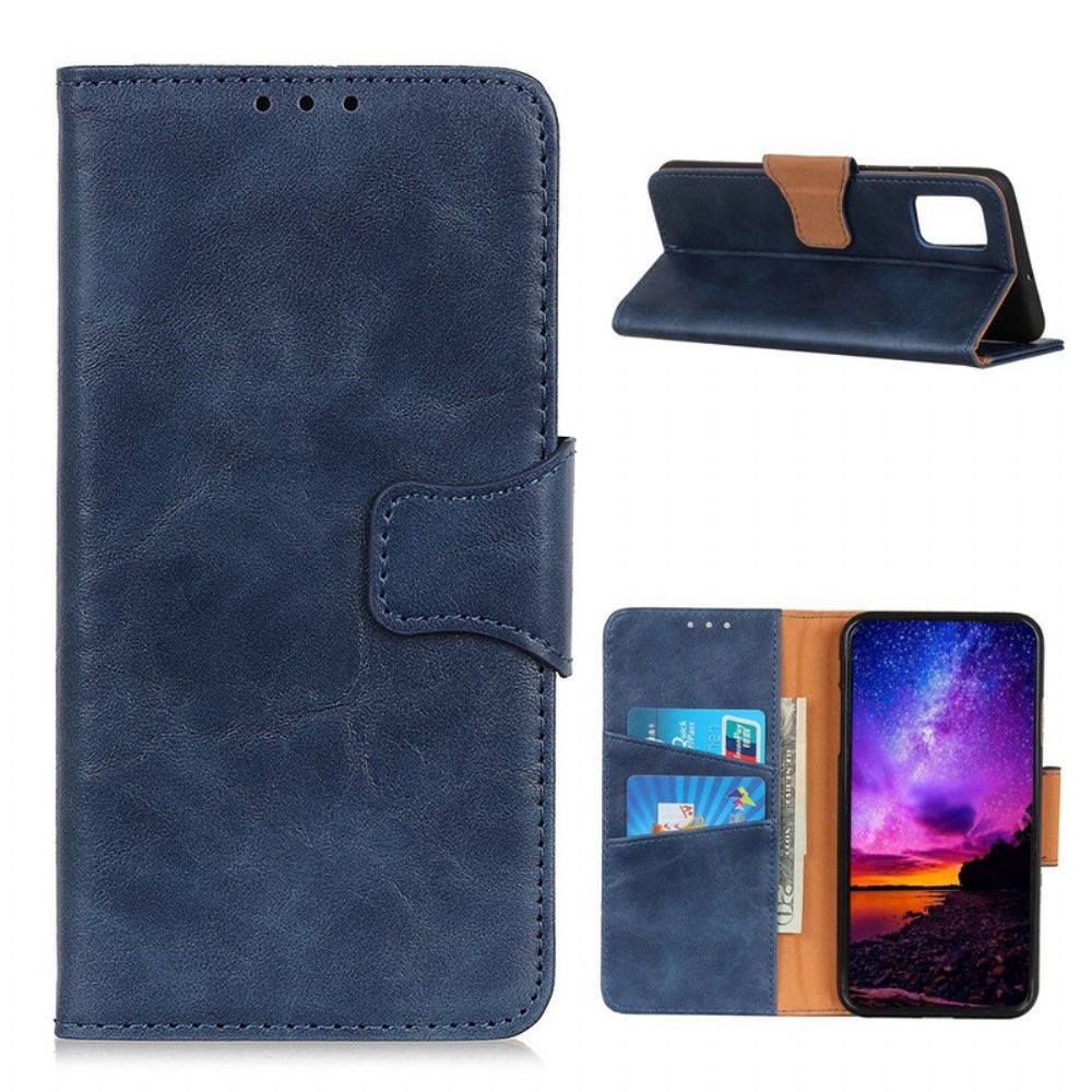 Flip Case voor Samsung Galaxy A02s Splitlederen Omkeerbare Sluiting