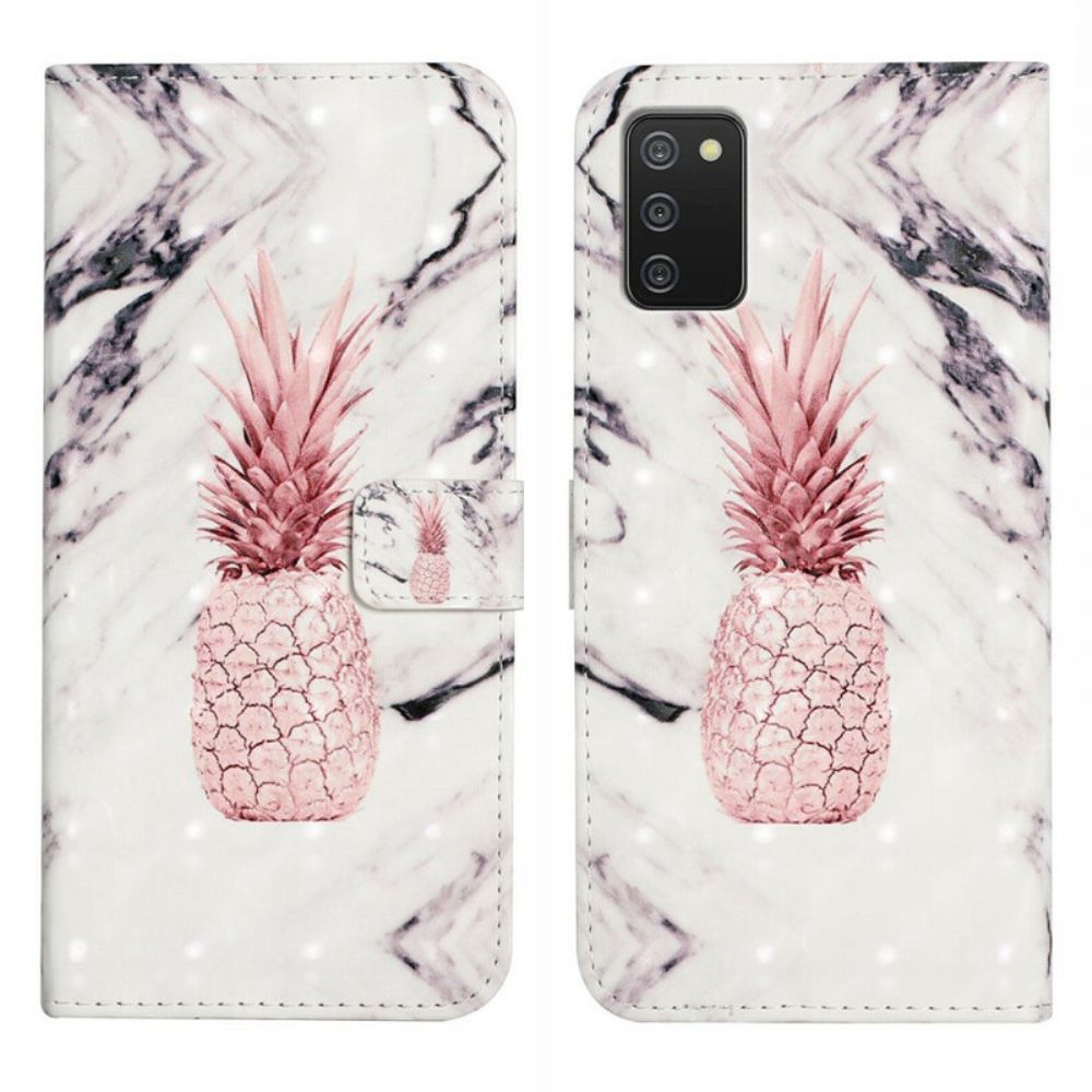 Folio-hoesje voor Samsung Galaxy A02s Lichtvlek Ananas