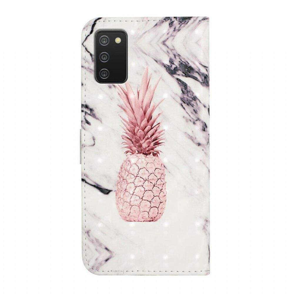 Folio-hoesje voor Samsung Galaxy A02s Lichtvlek Ananas