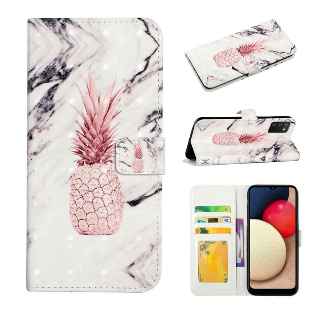 Folio-hoesje voor Samsung Galaxy A02s Lichtvlek Ananas