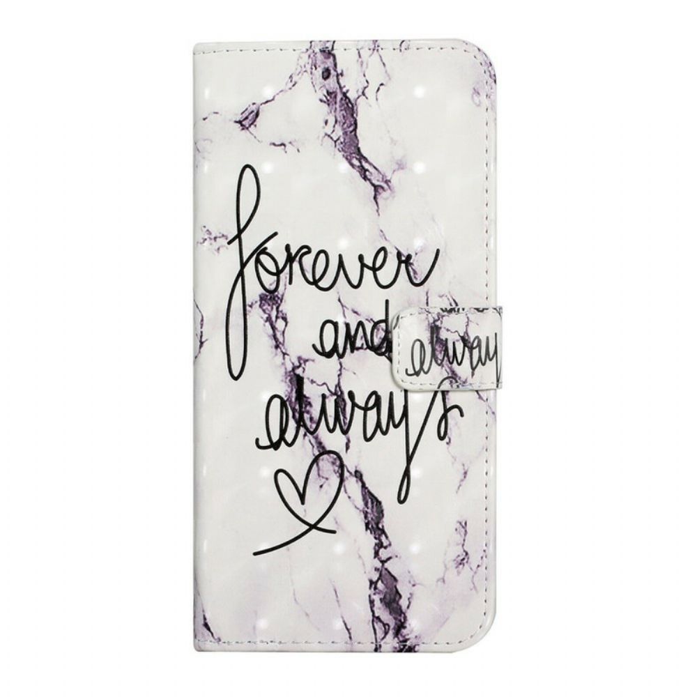 Folio-hoesje voor Samsung Galaxy A02s Marmer Forever & Always