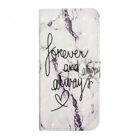 Folio-hoesje voor Samsung Galaxy A02s Marmer Forever & Always