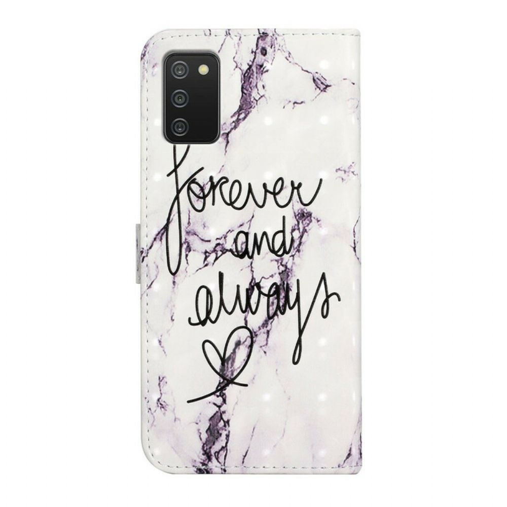 Folio-hoesje voor Samsung Galaxy A02s Marmer Forever & Always