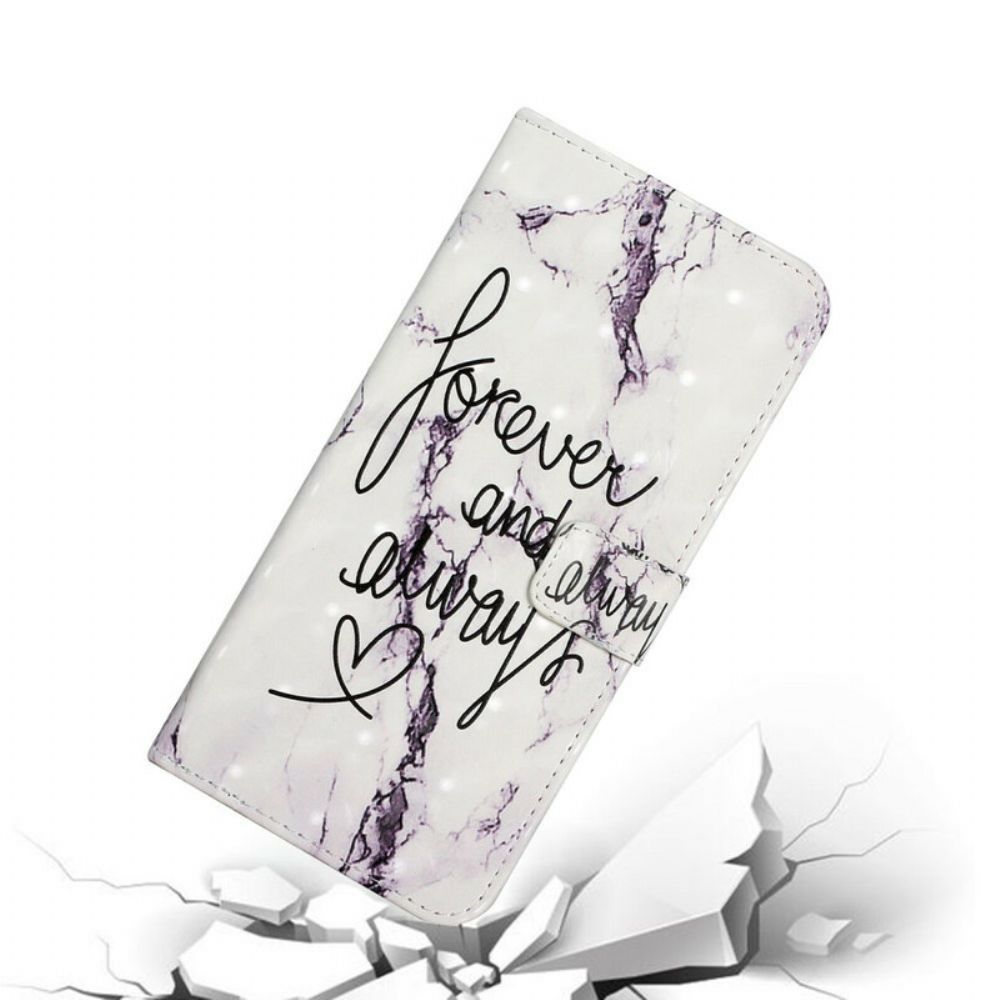 Folio-hoesje voor Samsung Galaxy A02s Marmer Forever & Always