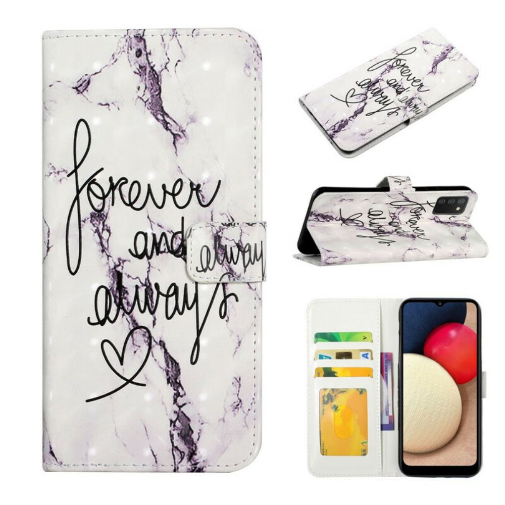 Folio-hoesje voor Samsung Galaxy A02s Marmer Forever & Always