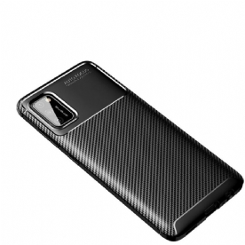 Hoesje voor Samsung Galaxy A02s Flexibele Koolstofvezeltextuur