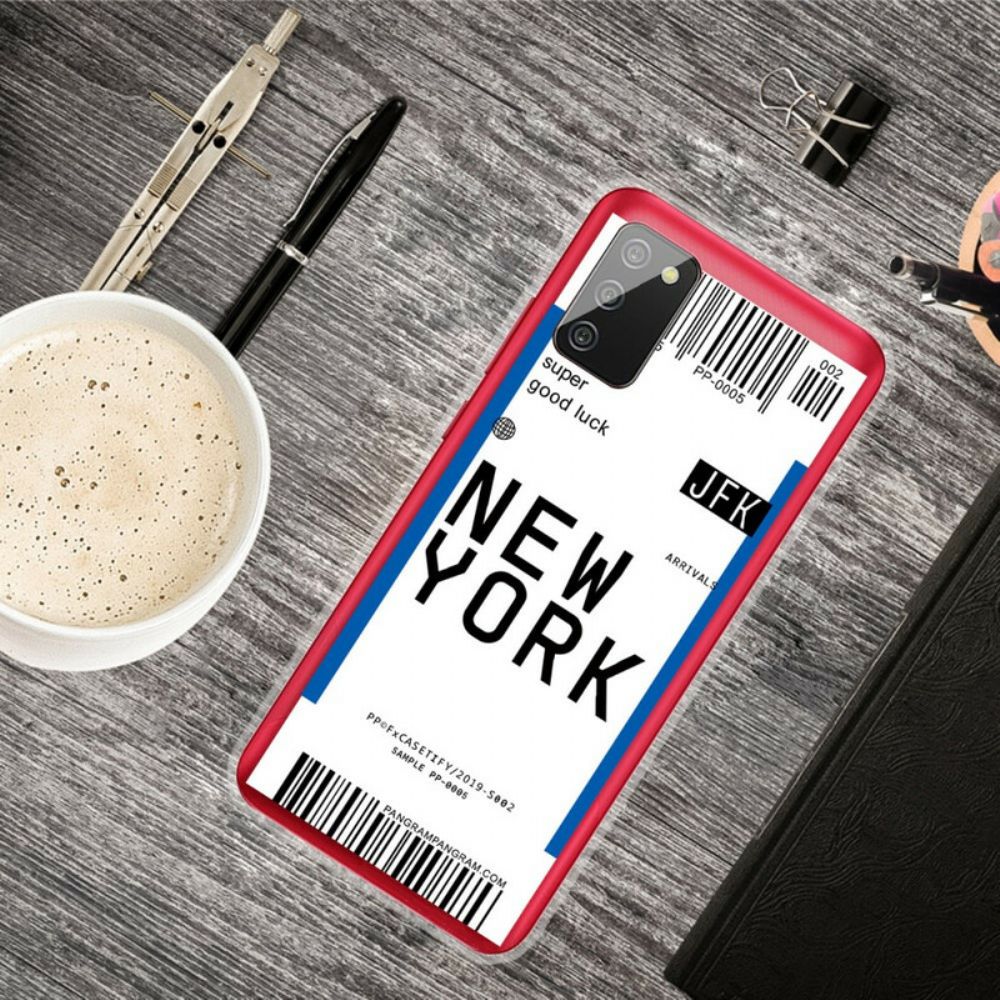 Hoesje voor Samsung Galaxy A02s Instapkaart Naar New York