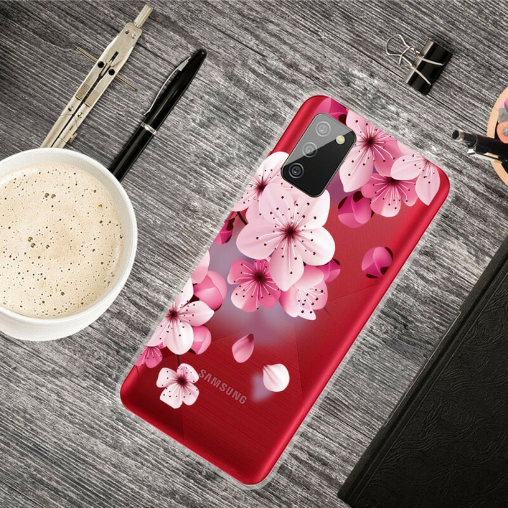 Hoesje voor Samsung Galaxy A02s Kleine Roze Bloemen