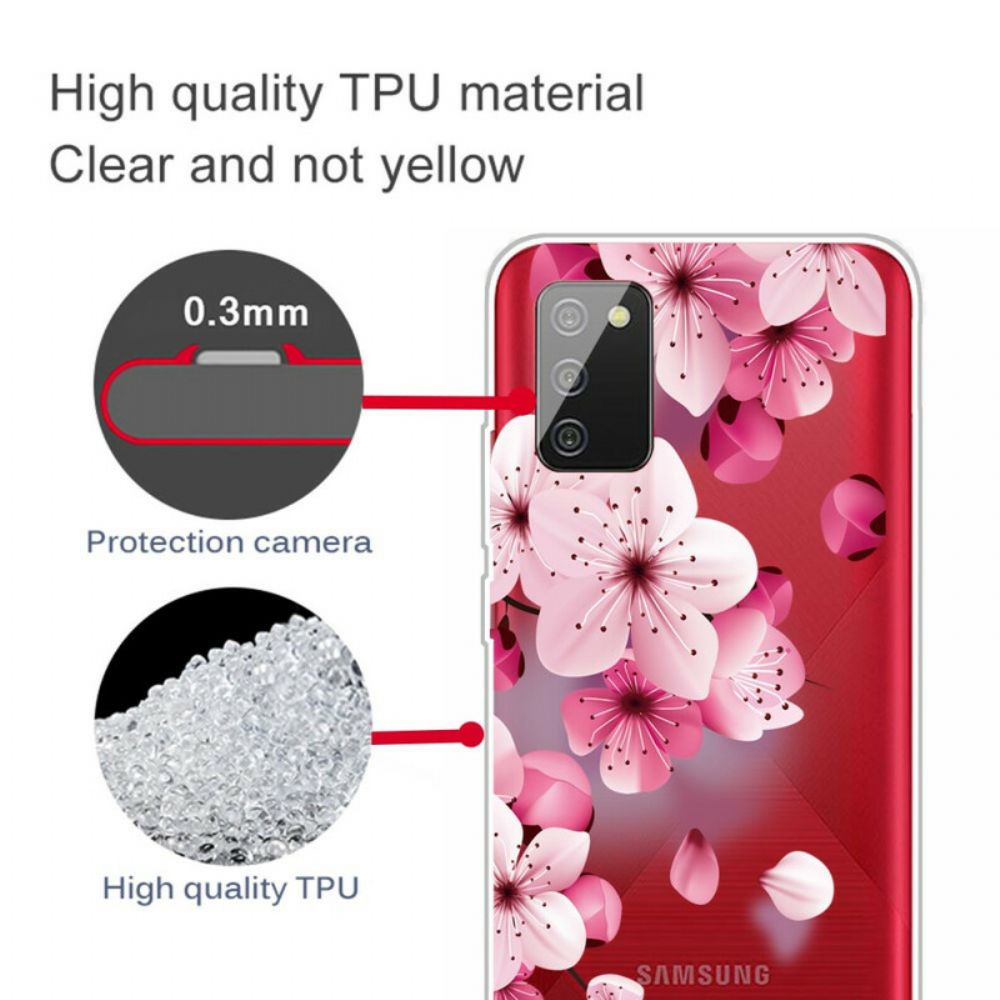 Hoesje voor Samsung Galaxy A02s Kleine Roze Bloemen