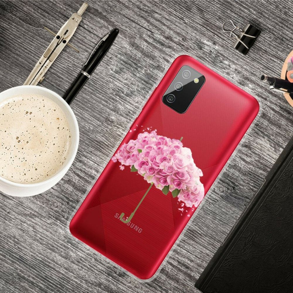 Hoesje voor Samsung Galaxy A02s Rozen Paraplu