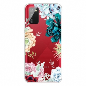 Telefoonhoesje voor Samsung Galaxy A02s Naadloze Aquarelbloemen