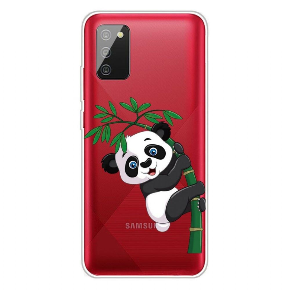 Telefoonhoesje voor Samsung Galaxy A02s Naadloze Panda Op Bamboe