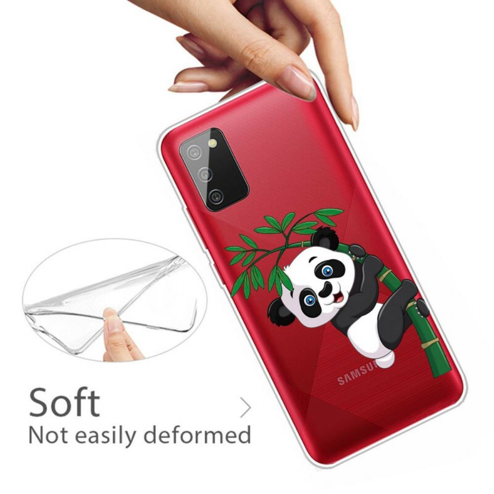 Telefoonhoesje voor Samsung Galaxy A02s Naadloze Panda Op Bamboe