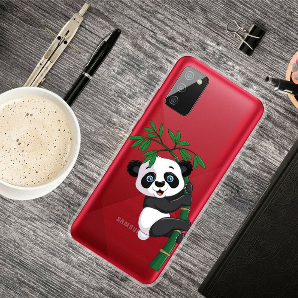 Telefoonhoesje voor Samsung Galaxy A02s Naadloze Panda Op Bamboe