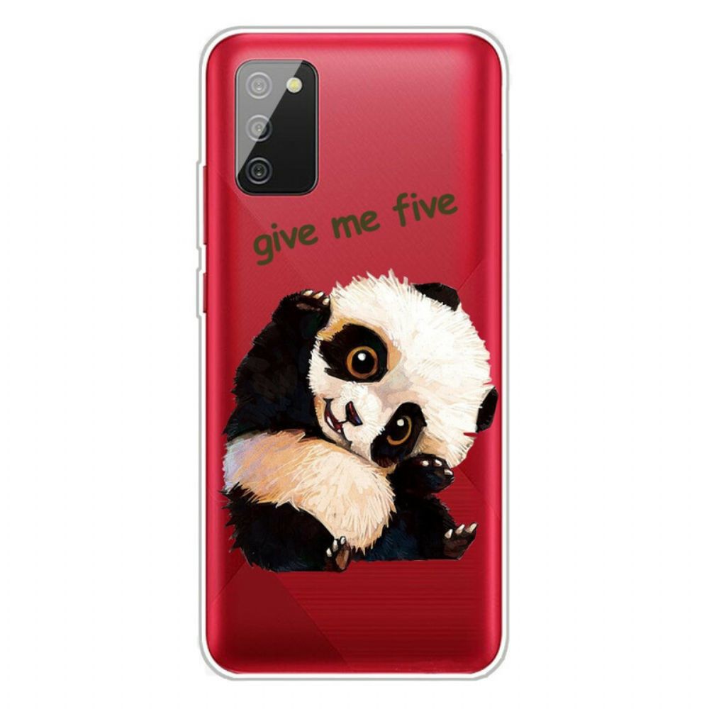 Telefoonhoesje voor Samsung Galaxy A02s Transparante Panda Geef Me Vijf