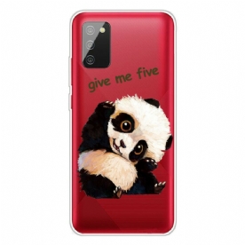 Telefoonhoesje voor Samsung Galaxy A02s Transparante Panda Geef Me Vijf