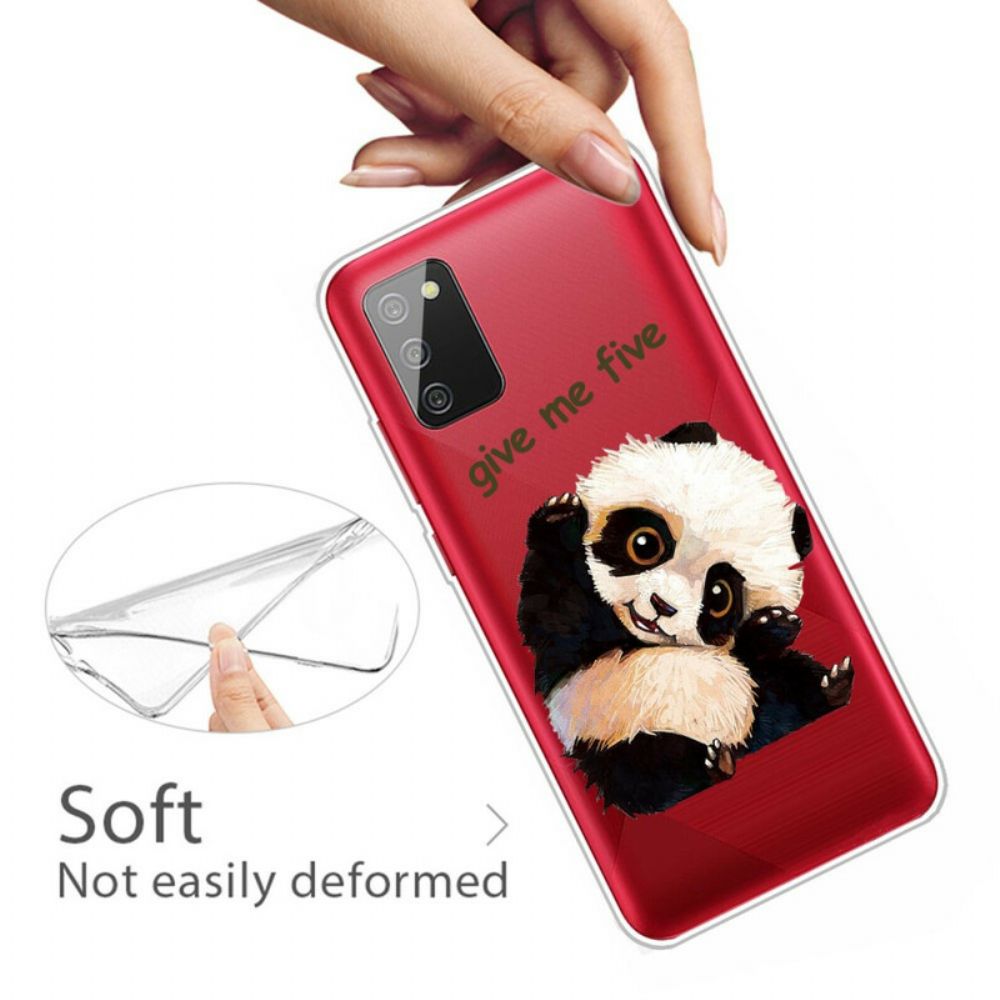 Telefoonhoesje voor Samsung Galaxy A02s Transparante Panda Geef Me Vijf